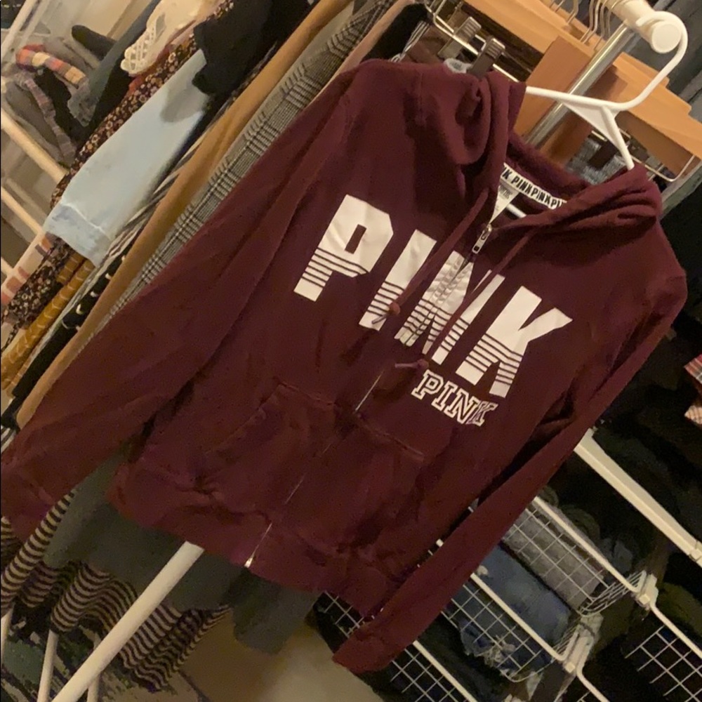 PINK maroon hoodie.
